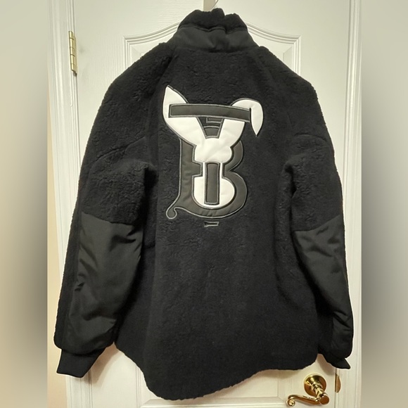 BURBERRY Rabbit Appliqué Fleece Funnel Neck Bomber Jacket - Brand New With Tags - Picture 2 of 11
